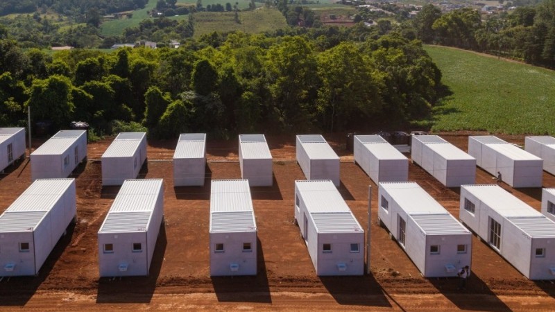 Moradias temporárias foram instaladas pelo governo em Cruzeiro do Sul, no Vale do Taquari